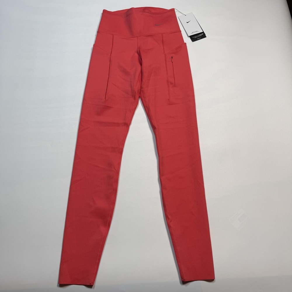 Nike Go Legging Pants Womens‎ XS Pink High Rise 7/8 Compression Running Leggings